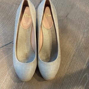 J. Crew Women's Beige Wedge Espidrilles 8
